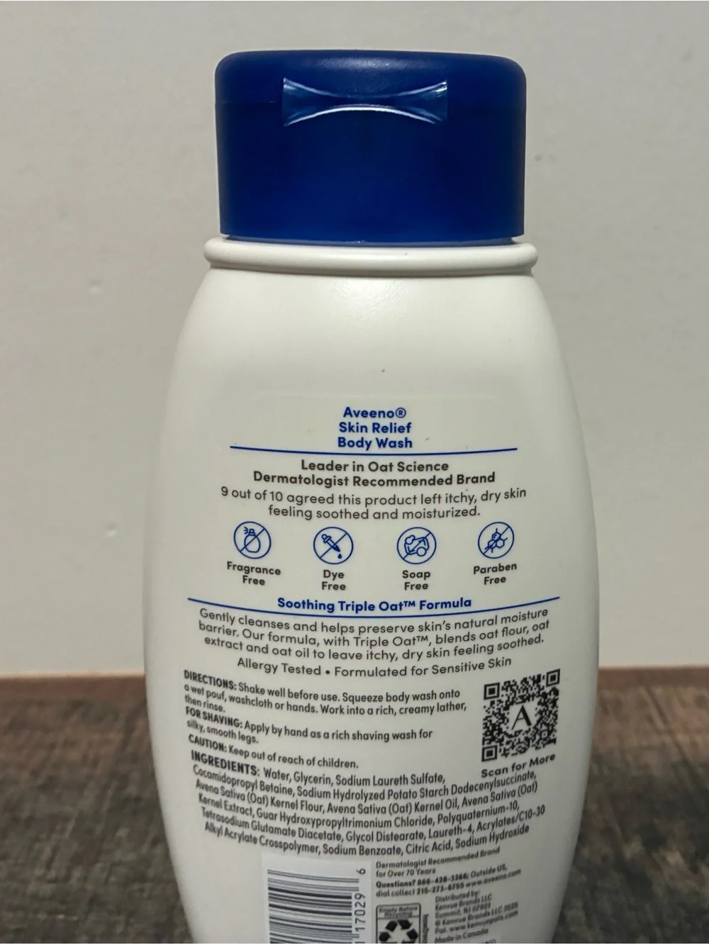 Aveeno Skin Relief Body Wash 12 oz Fragrance Free Dry Itchy Sensitive Skin